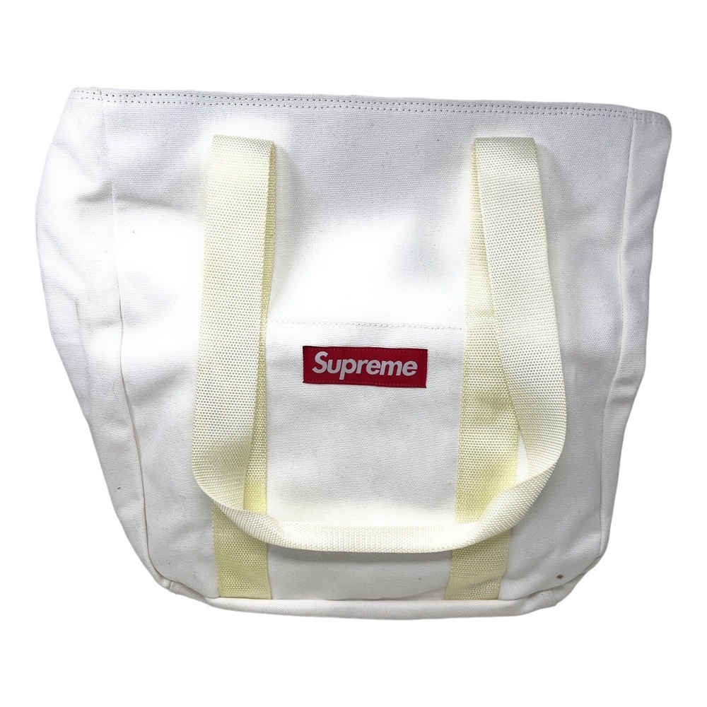 Supreme Canvas Tote Bag Unisex OS White Red Box Logo Streetwear Carryall
